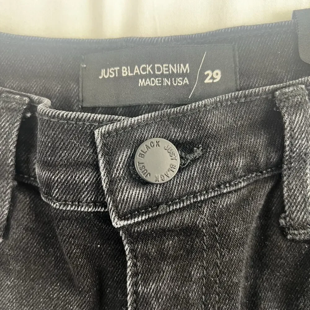 NWT Just Black Denim Wide Leg Jeans Women’s 29 Black High Rise USA - Picture 5 of 10